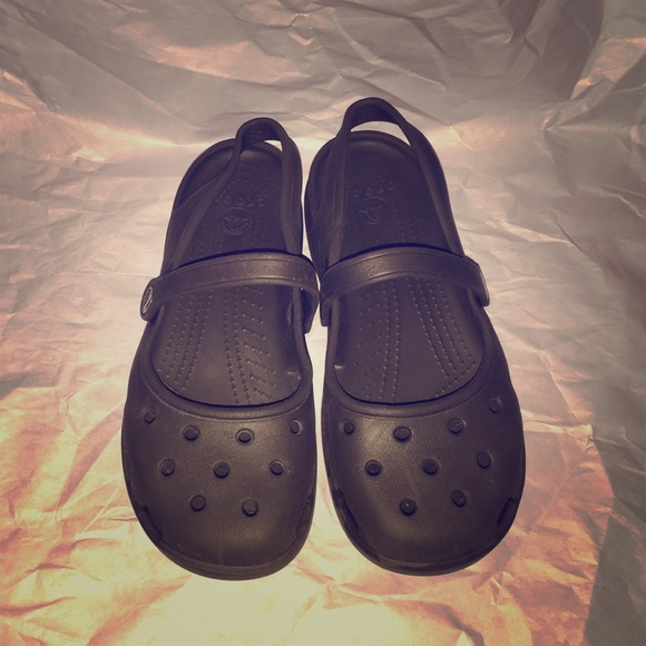 Women's Crocs, brown Shayna flats.