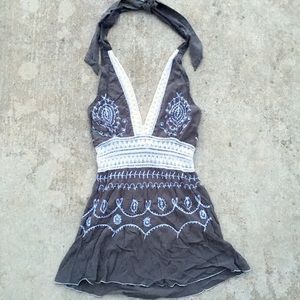 Boho Halter Top Size Small