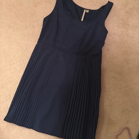 Lauren Conrad pleated navy blue dress!