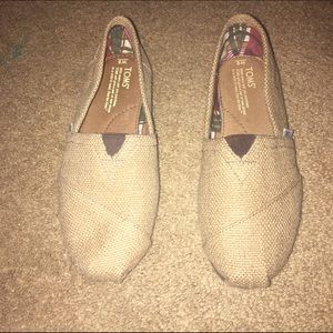 Natural Tan Burlap Toms shoes