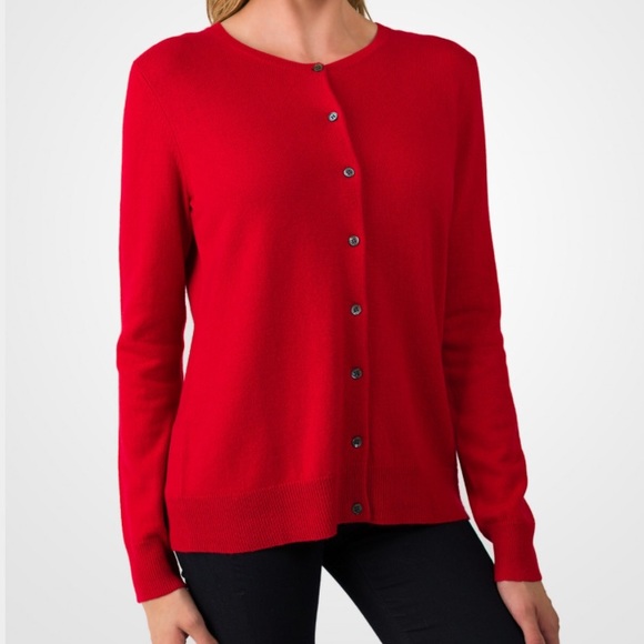 Red ultra soft cashmere cardigan!