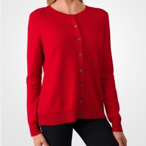 Red ultra soft cashmere cardigan!