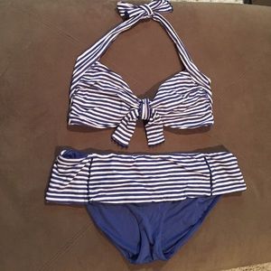 Seafolly blue and white stripped bikini