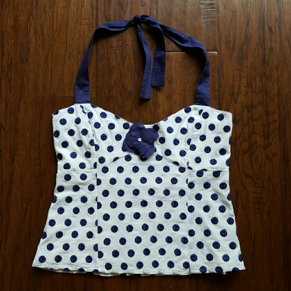 Odille (Anthropologie) Embroidered Halter Top NWT