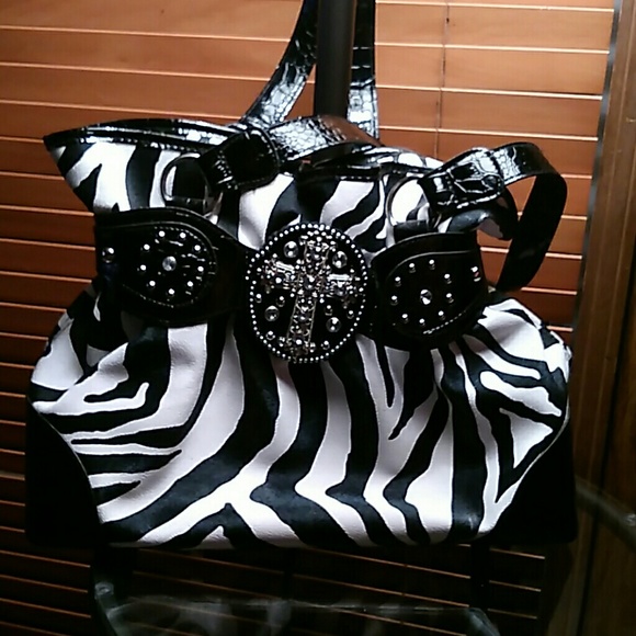 Zebra print purse.