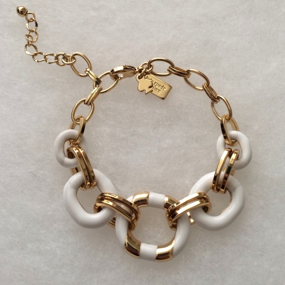 Kate Spade white and gold enameled bracelet
