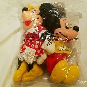 Vintage MICKEY and MINNIE mouse  bean bag babies