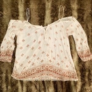 Ecote/Urban Outfitters Off Shoulder Peasant Blouse