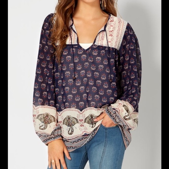 Boho Elephant blouse