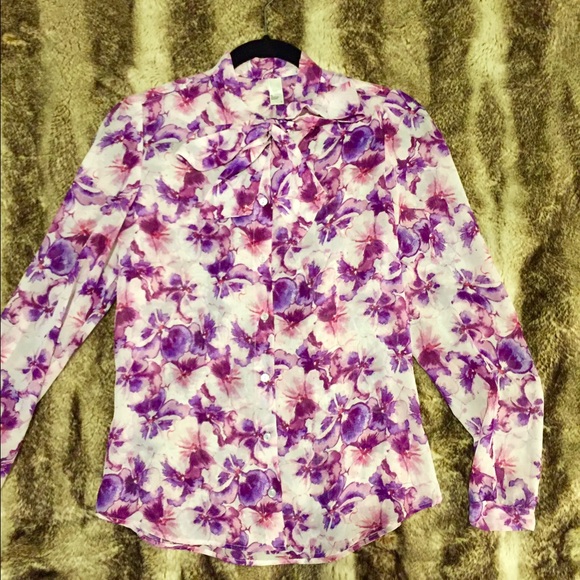 American Apparel Chiffon Secretary Blouse