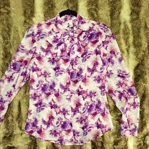 American Apparel Chiffon Secretary Blouse