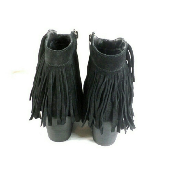 Marc Fischer Sade Black Suede Fringe Booties - Picture 2 of 4