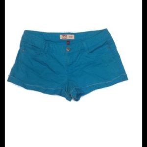 REALLY PRETTY BRIGHT BLUE L.E.I. JEAN SHORTS