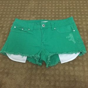 Green Denim Shorts by Forever 21 Denim