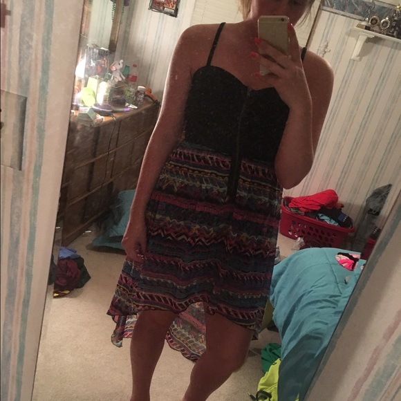 Multicolored High-Low Dress (Large)