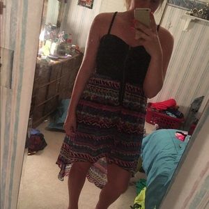 Multicolored High-Low Dress (Large)