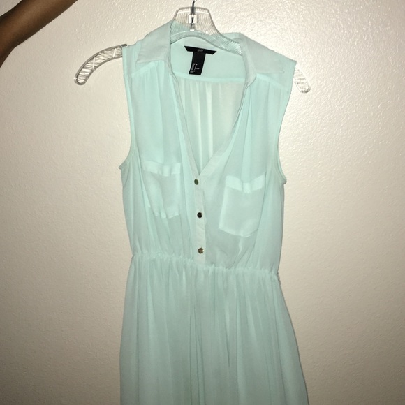 Teal sheer dress