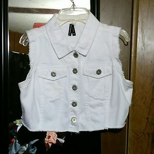 White button up vest
