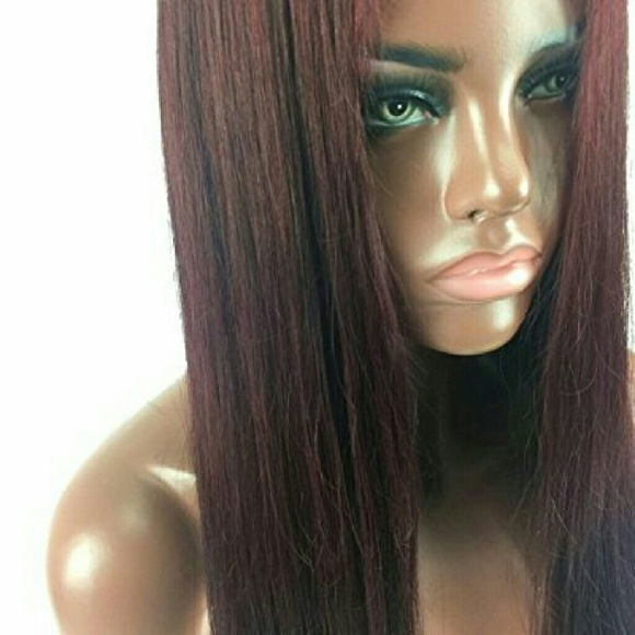 Dark Red Burgundy Lacefront Wig main image 2