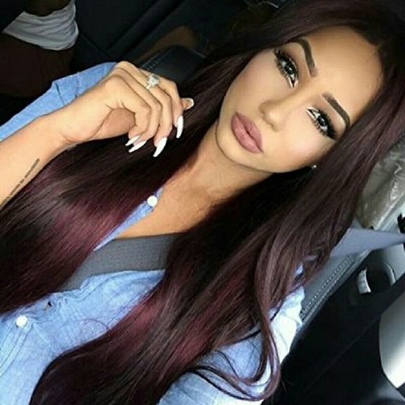 Dark Red Burgundy Lacefront Wig main image 4