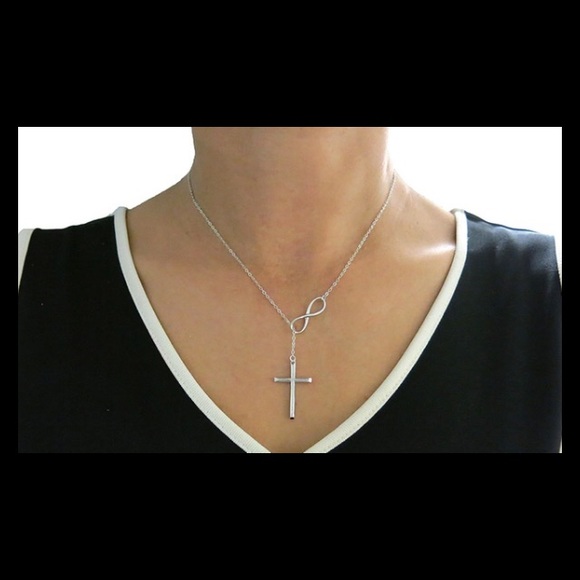 Sterling silver infinity cross necklace - Picture 1 of 1