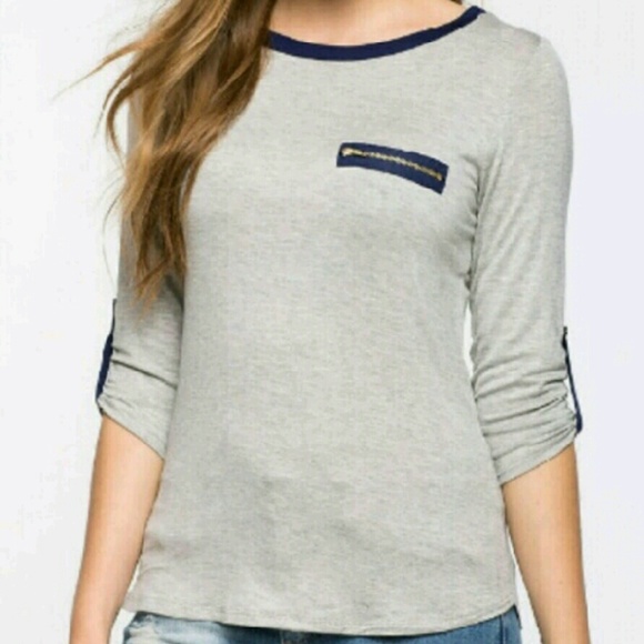 a'gaci Tops - SALE!!!  NWT Contrast Zip Top