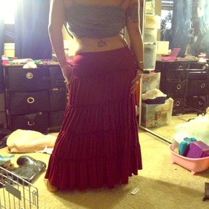 Burgundy maxi skirt