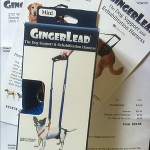 Gingerlead rear dog harness for male/female dogs