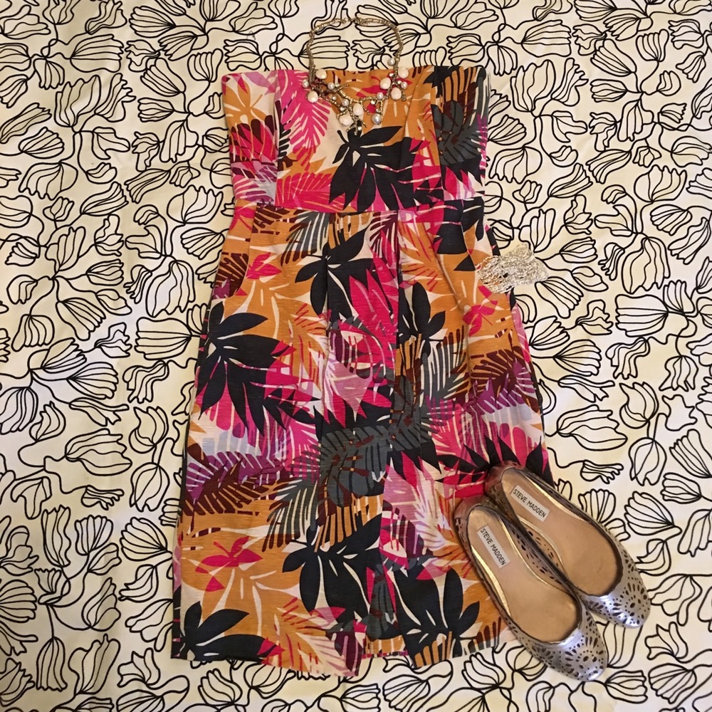 Silk Banana Republic Tropical Dress Size 2