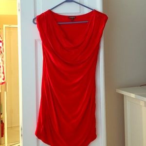 Express Long Red Draped Shirt size small