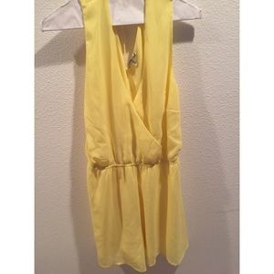 YELLOW V NECK ROMPER