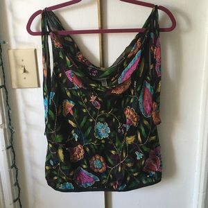 Diane Von Furstenberg Silk Cowl Strappy Top sz 12