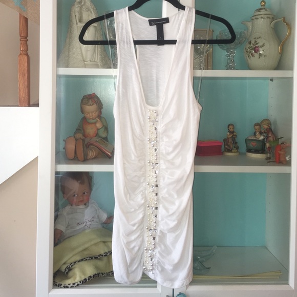 INC rouched beaded tank.