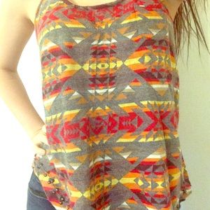 Aztec Print Obey Tank