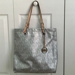 Silver Michael Kors tote/purse