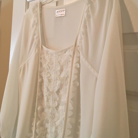 MSSP 3/4 Sleeve White Blouse - Picture 2 of 4