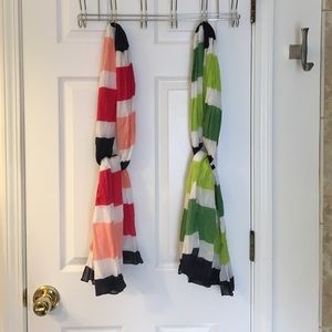 Two lands end rugby striped scarves