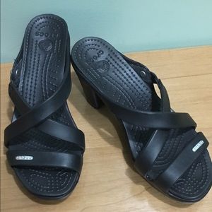 Crocs Sandals with Heels size 6