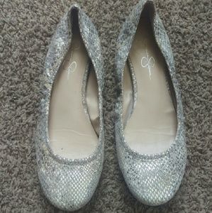 Like new faux snake skin Jessica Simpson flats