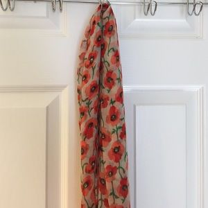 Jcrew factory red poppy scarf