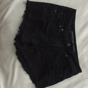American Eagle black high waisted shorts