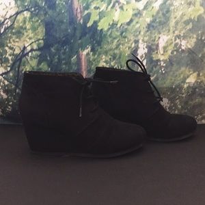 City Classified Faux Suede Wedge Booties