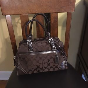 Coach Chocolate Canvas Shoulder Bag