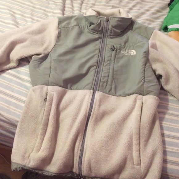 Women's medium gray and white North Face jacket.