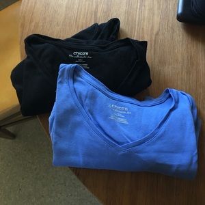 Chicos size 2 lot of black and blue ultimate tee