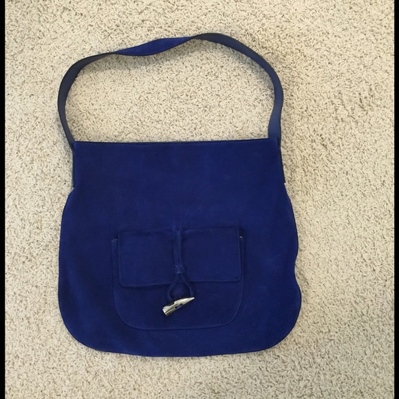 Burberry London Blue Suede Shoulder Bag