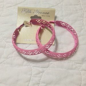 Pink hoop earrings