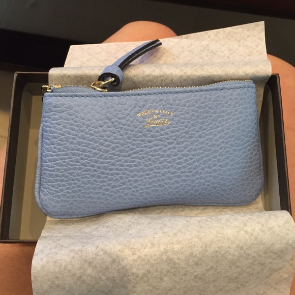 Gucci Handbags - Gucci Swing Leather Coin Purse in Blue