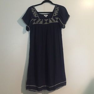 Navy Flutter sleeve dress