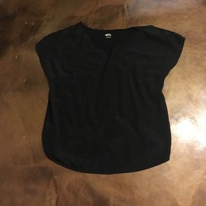 APT 9 large satin front / knit back v neck